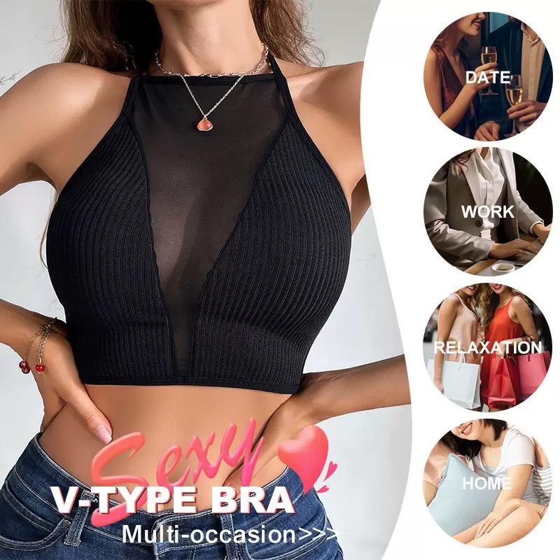 Black Seamless Push-Up Vest-St - Plunge Bra Push Up avaliação e preço