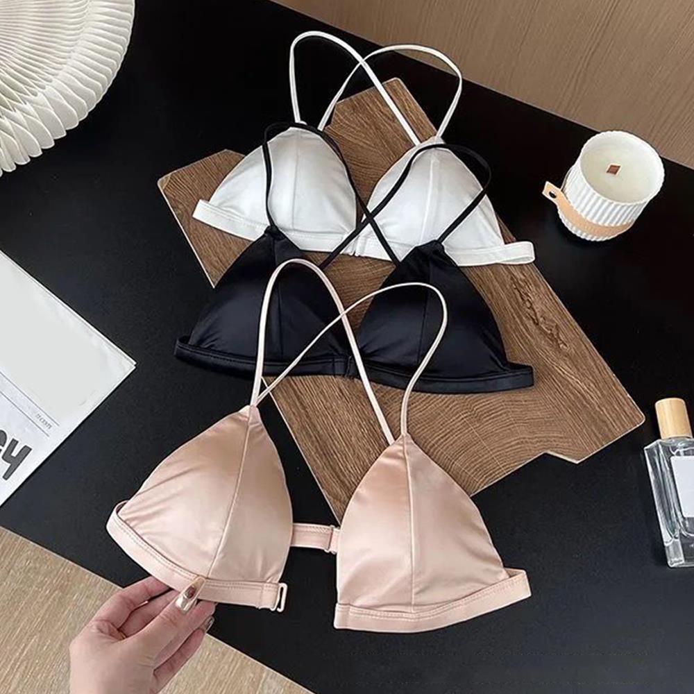 Sexy Satin Front Closure Bras  - Plunge Bra Push Up avaliação e preço