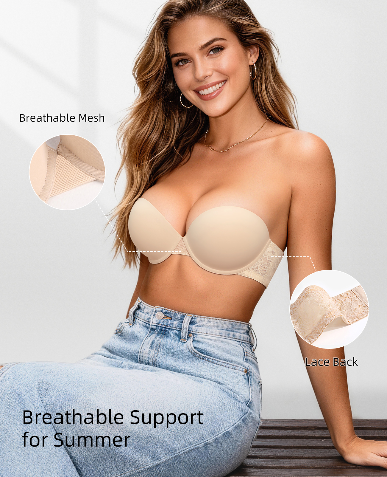 New Push Up Bra Women Lace Pad - Convertible Bra Multiway avaliação e preço