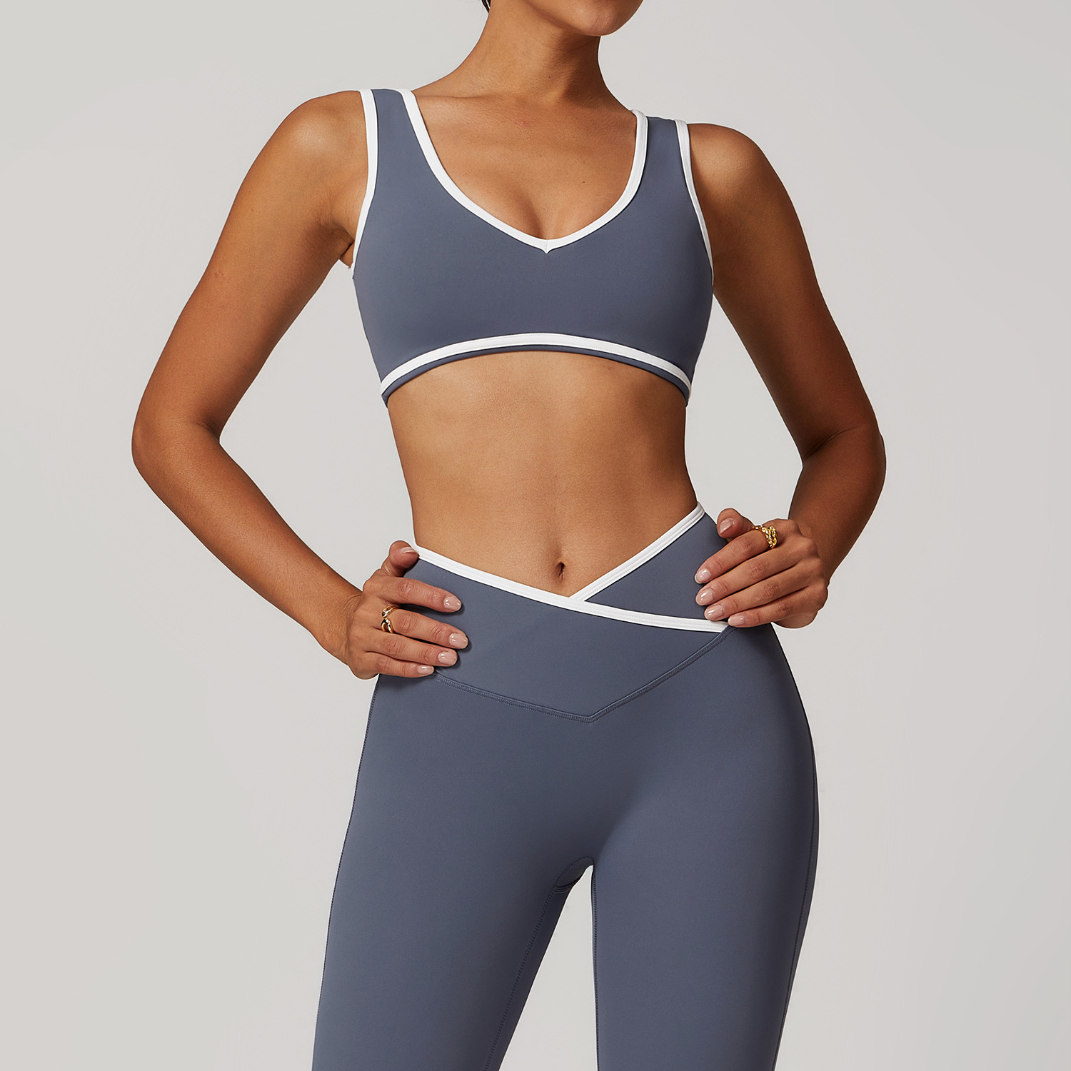 V-Neck Sports Bra Women Top Pu - Plunge Bra Push Up avaliação e preço