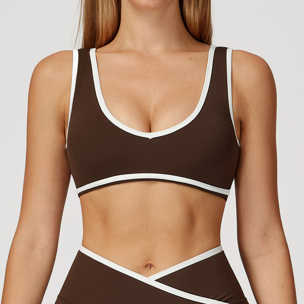 V-Neck Sports Bra Women Top Pu - Plunge Bra Push Up avaliação e preço