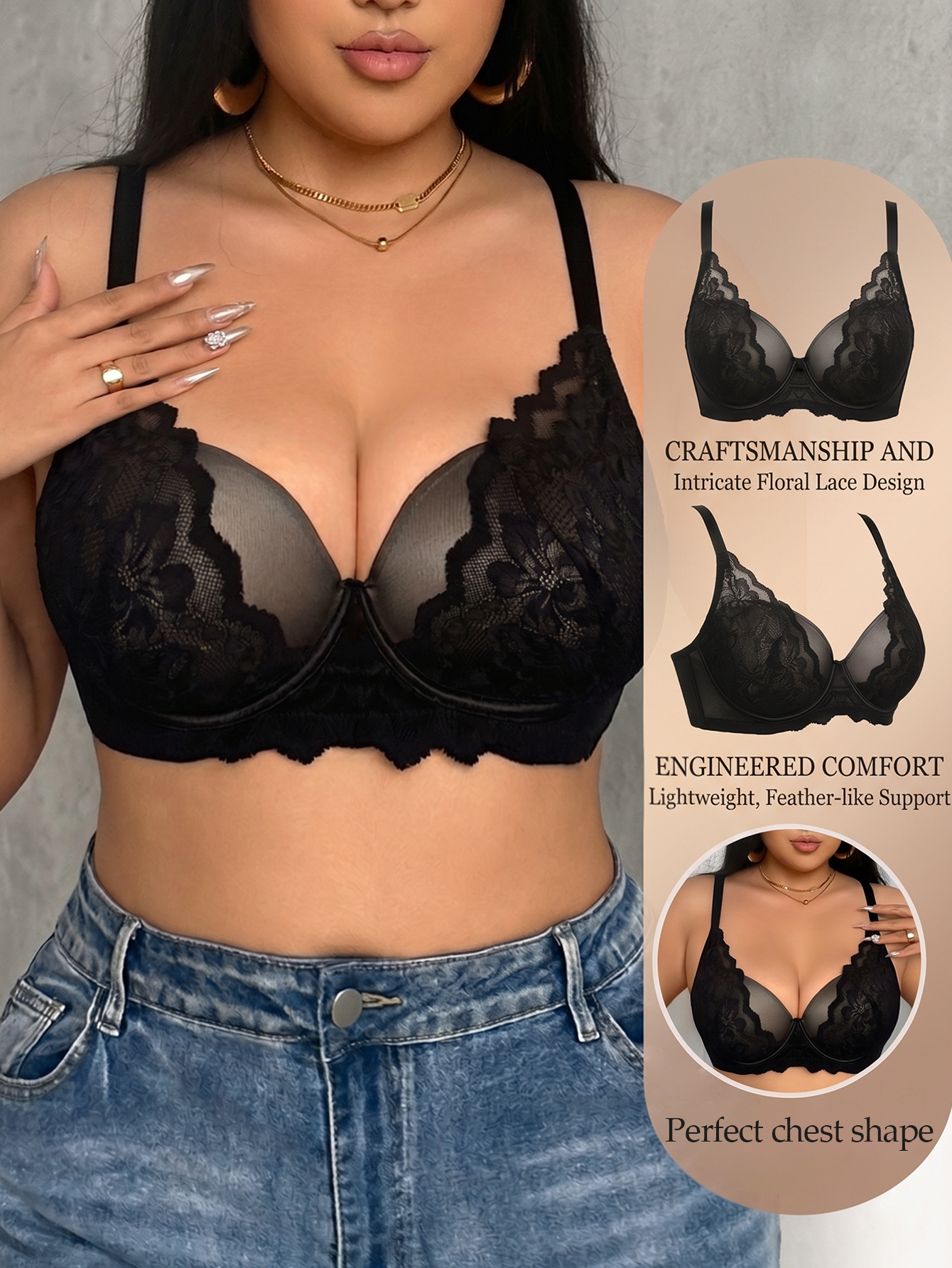 Wide Strap Plus Size Women Bra - Minimizer Bra Women avaliação e preço