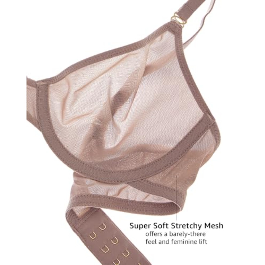 Women's Cosnufy Sheer Balconet - Demi Bra Balconette avaliação e preço