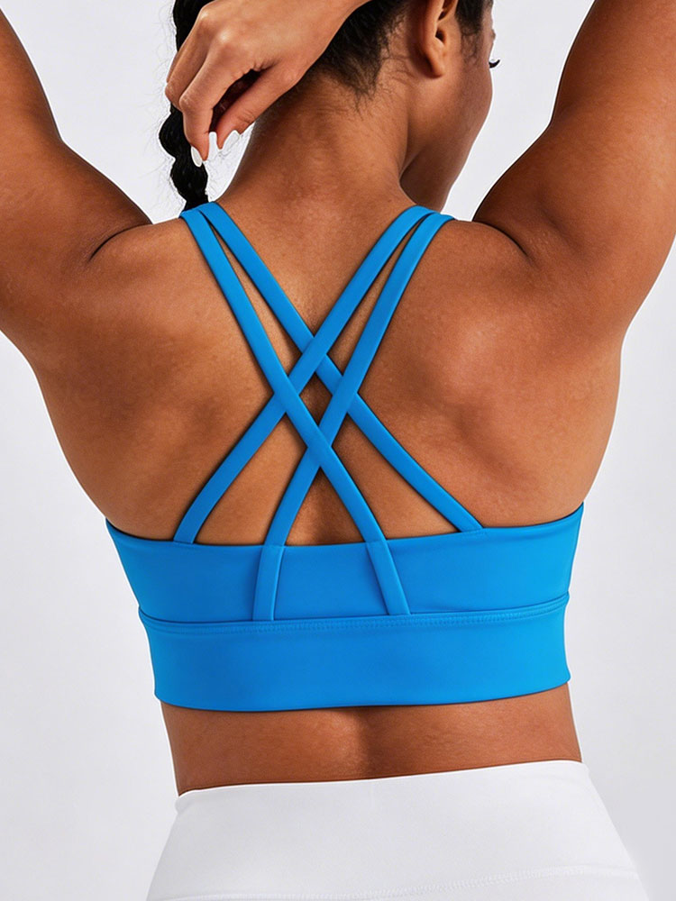 New Women's Solid Color High I - Sports Bra Racerback avaliação e preço