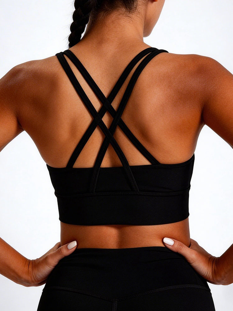 New Women's Solid Color High I - Sports Bra Racerback avaliação e preço