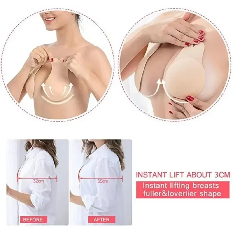 1Pair Self Adhesive Silicone S - Strapless Bra Adhesive avaliação e preço