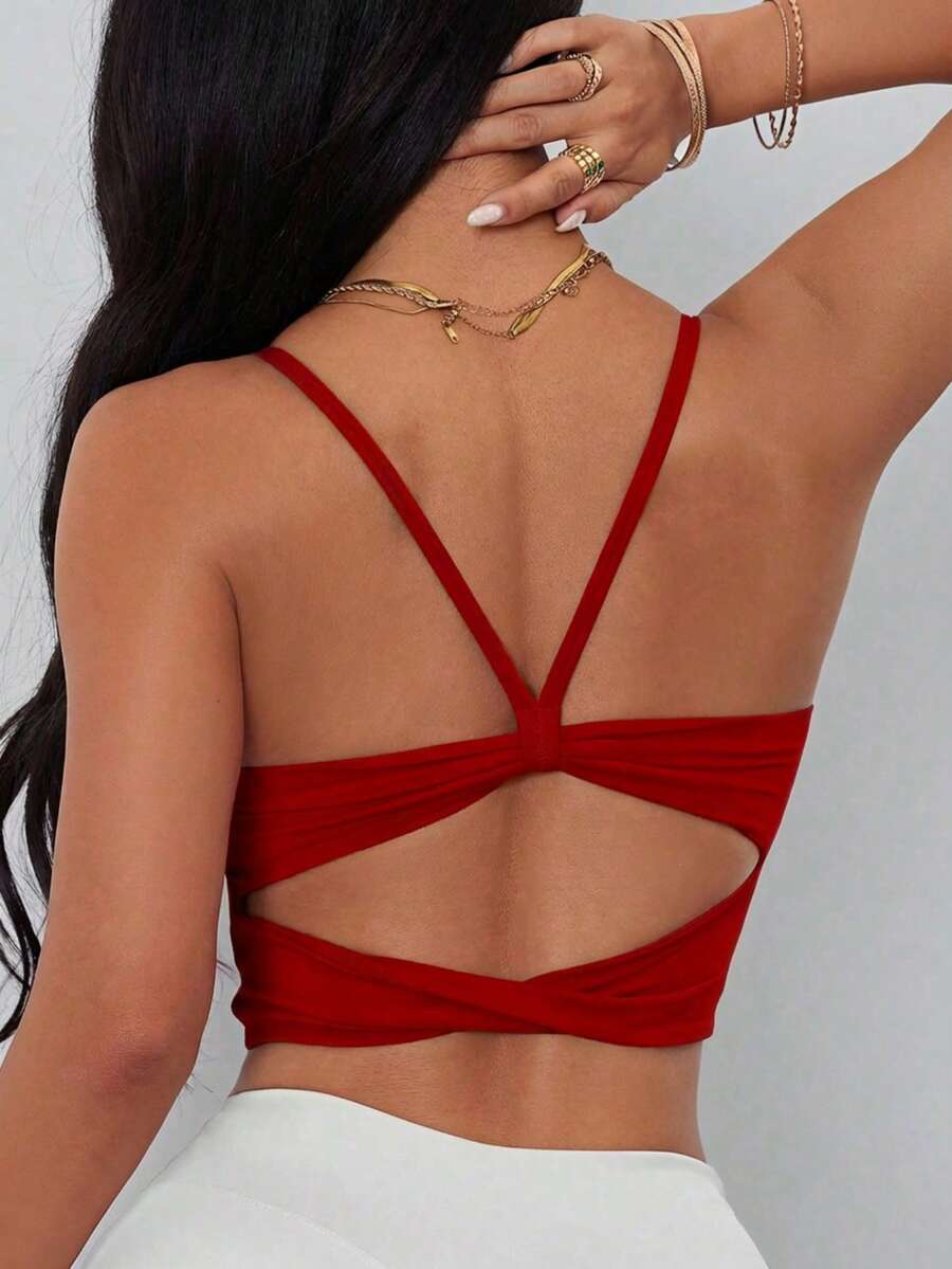 Womens Criss-Cross Strap Racer - Sports Bra Racerback avaliação e preço