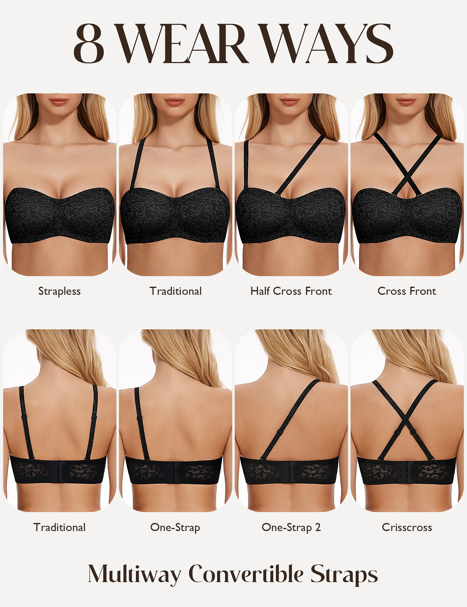 Wingslove Women's Strapless mu - Convertible Bra Multiway avaliação e preço