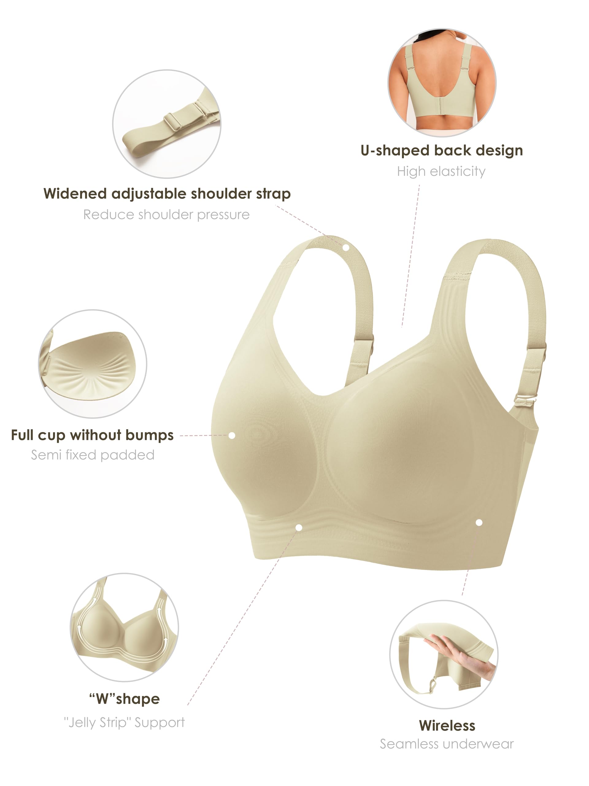 Women Wirefree Bras for Women  - Full Coverage Bra avaliação e preço