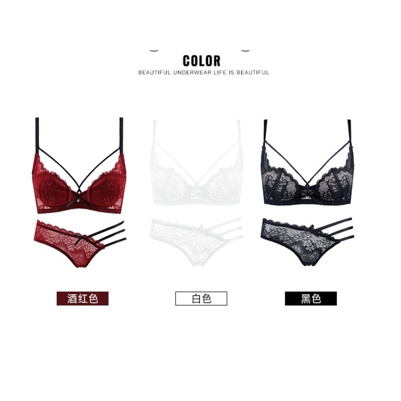 Elegant Lace Half Cup Bra Set, - Demi Bra Balconette avaliação e preço