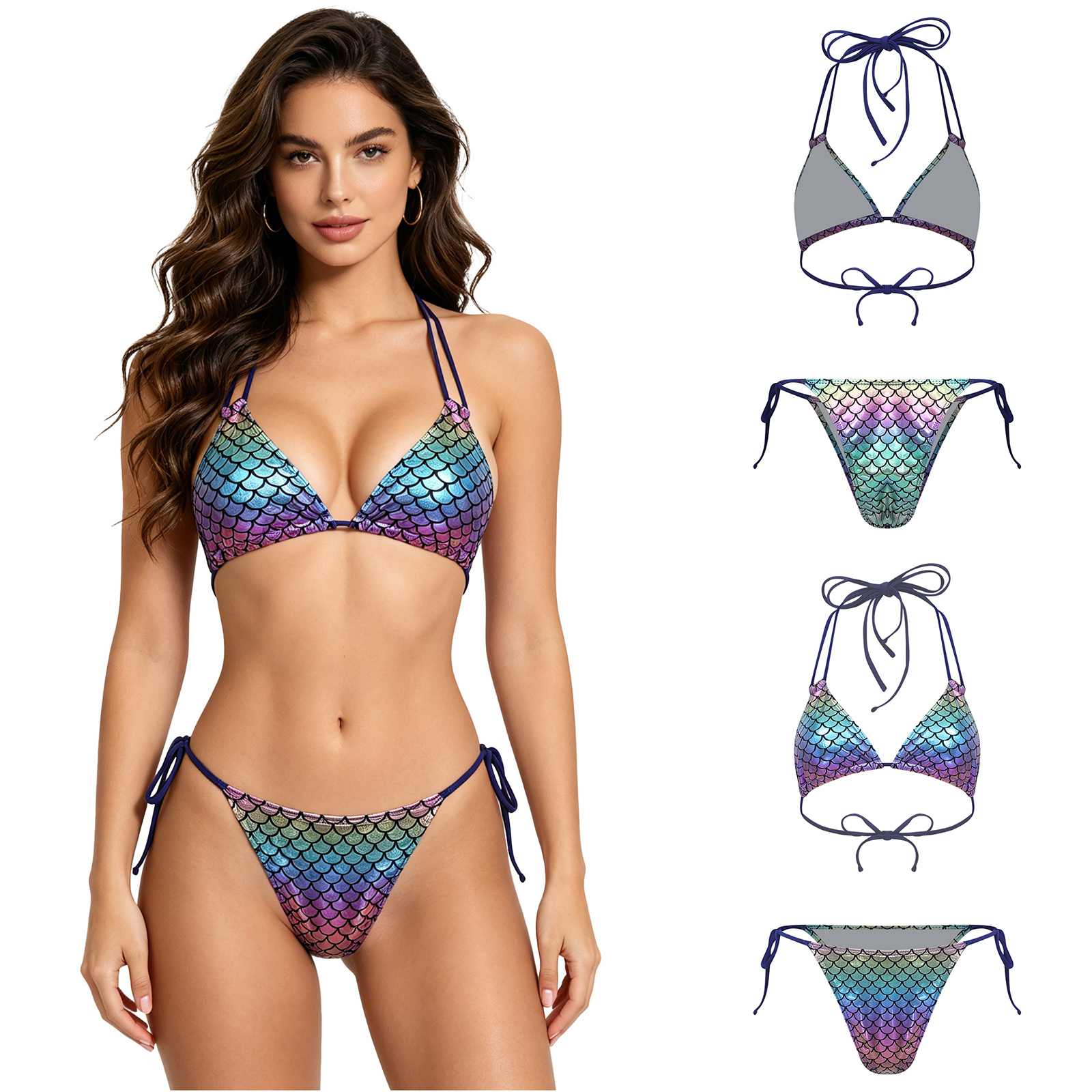 Women's Mermaid Bikini Swimsui - Underwire Bra Padded avaliação e preço