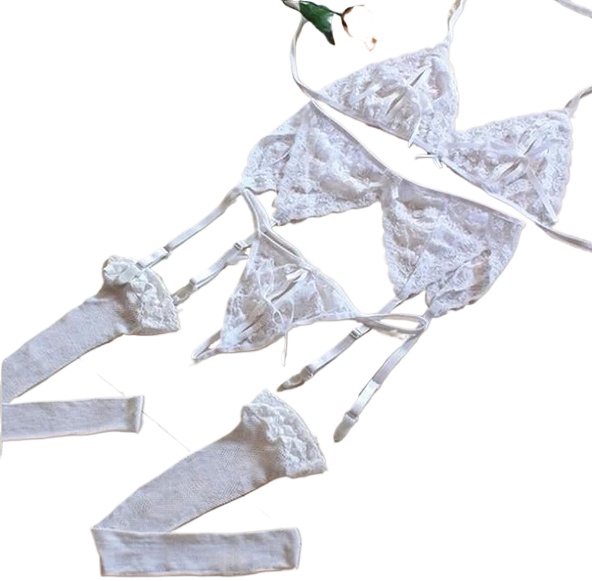 Lace Women Lingerie Set 4 Pcs  - Lace Bralette Set avaliação e preço