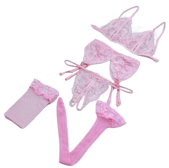 Lace Women Lingerie Set 4 Pcs  - Lace Bralette Set avaliação e preço