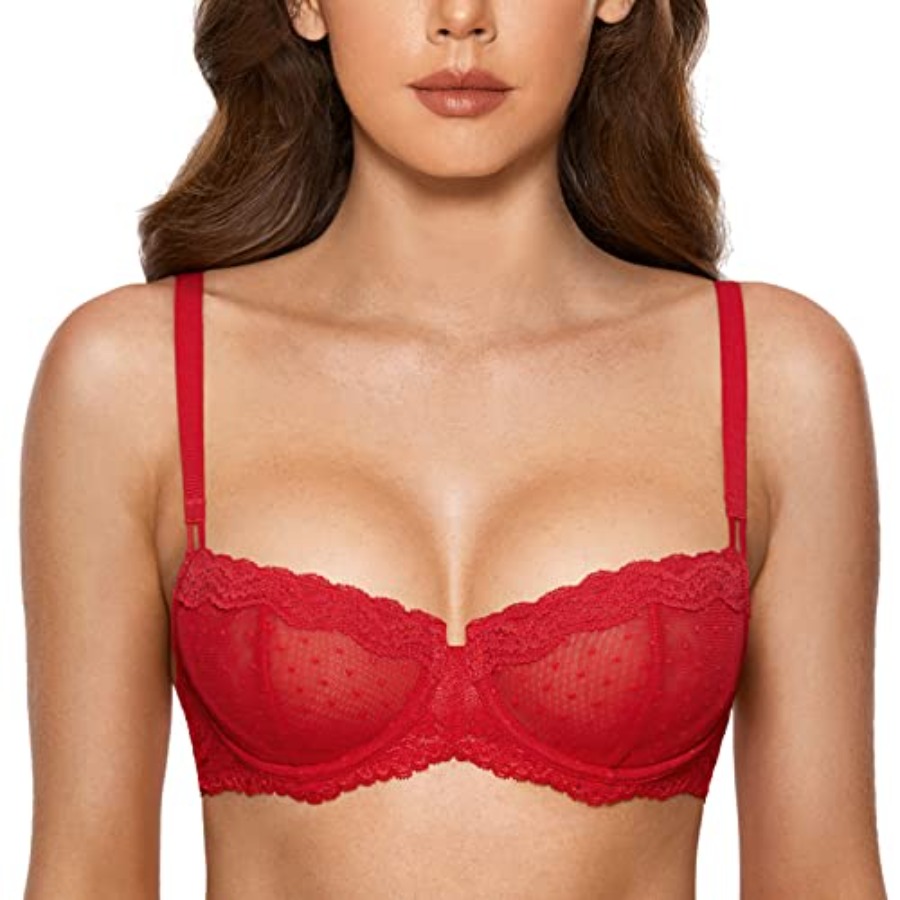 DOBREVA Women's Sexy Lace Bra  - Demi Bra Balconette avaliação e preço