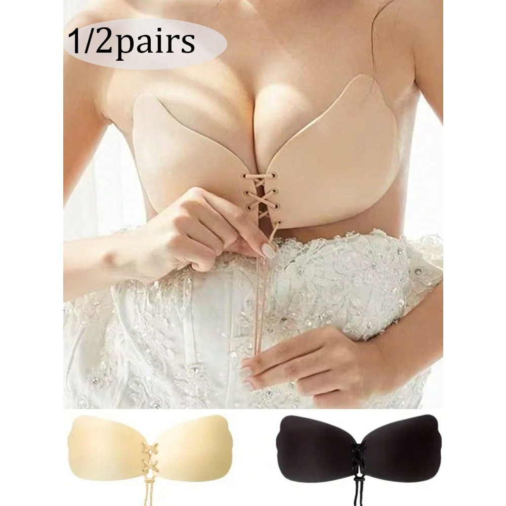 1/2pcs Wing-Shaped Adhesive Br - Push Up Bra Silicone avaliação e preço