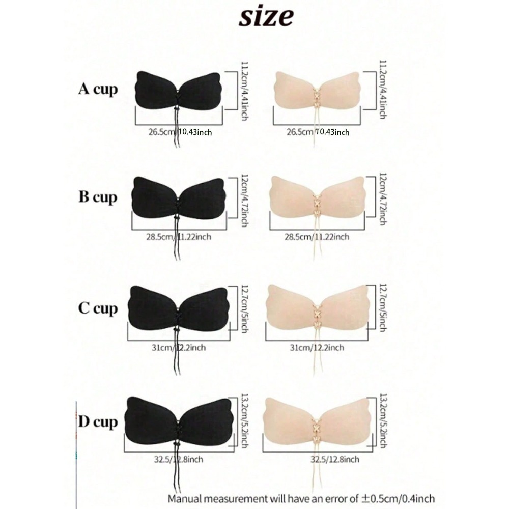 1/2pcs Wing-Shaped Adhesive Br - Push Up Bra Silicone avaliação e preço