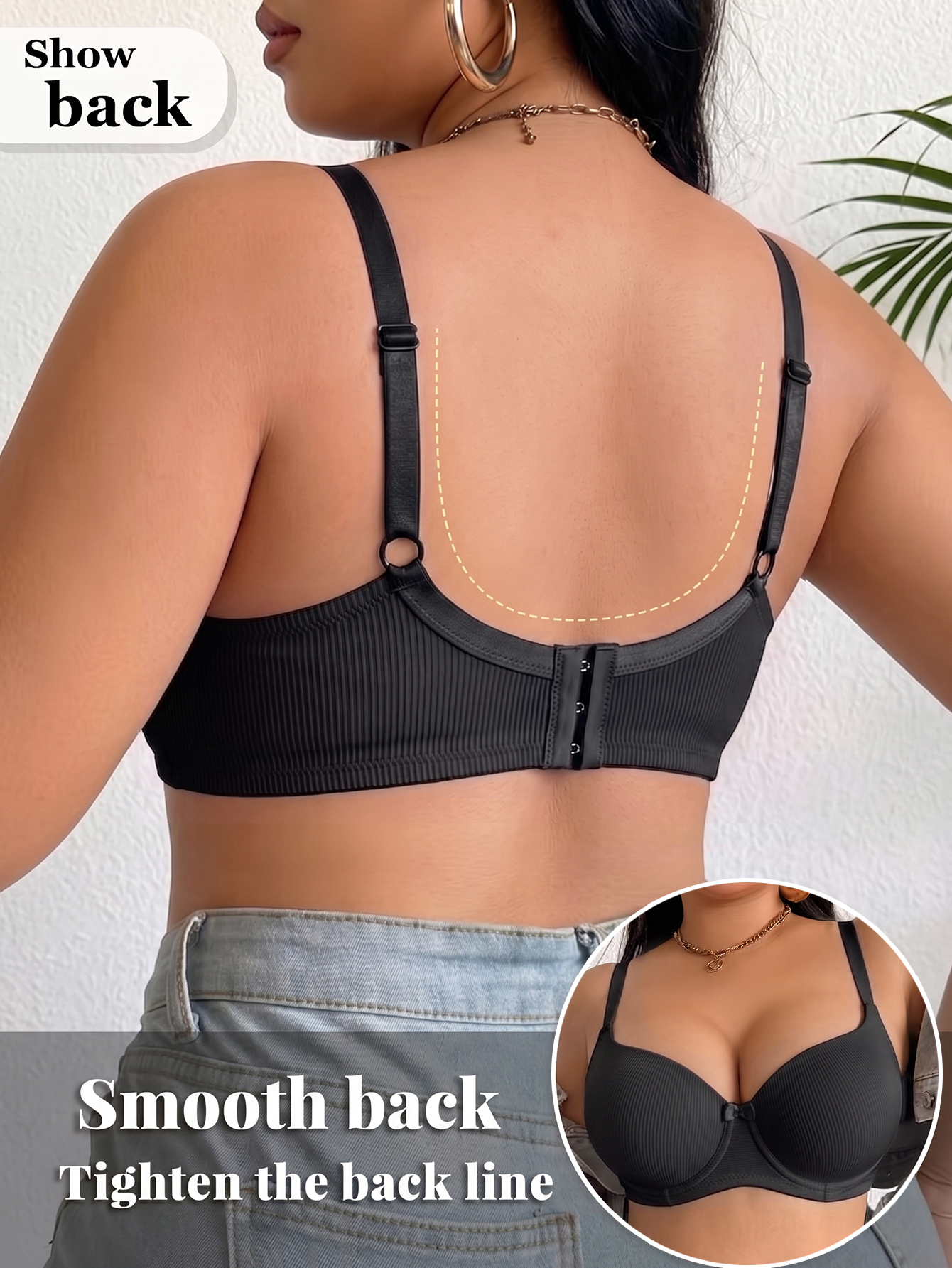 Plus Size Ribbed Women Bra Thi - Minimizer Bra Women avaliação e preço