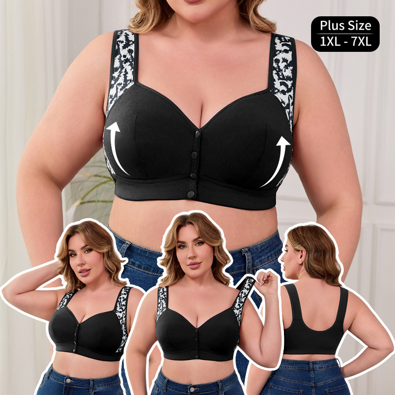 XL-7XL Plus Size Front Buckle  - Wirefree Bra Comfort avaliação e preço